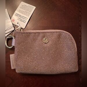 Lululemon Clippable Card Pouch Pink Champagne/Muse/Gold NWT